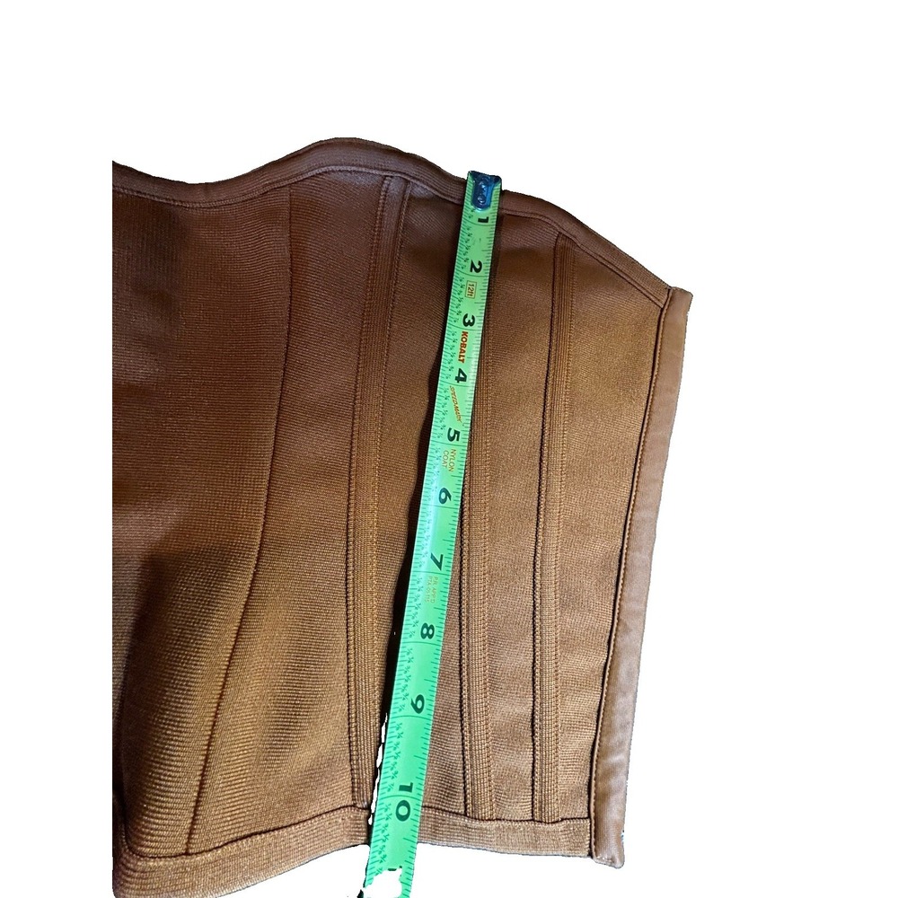 Pretty Little Thing Tan Corset Size 2 Bustier Eye Let Front